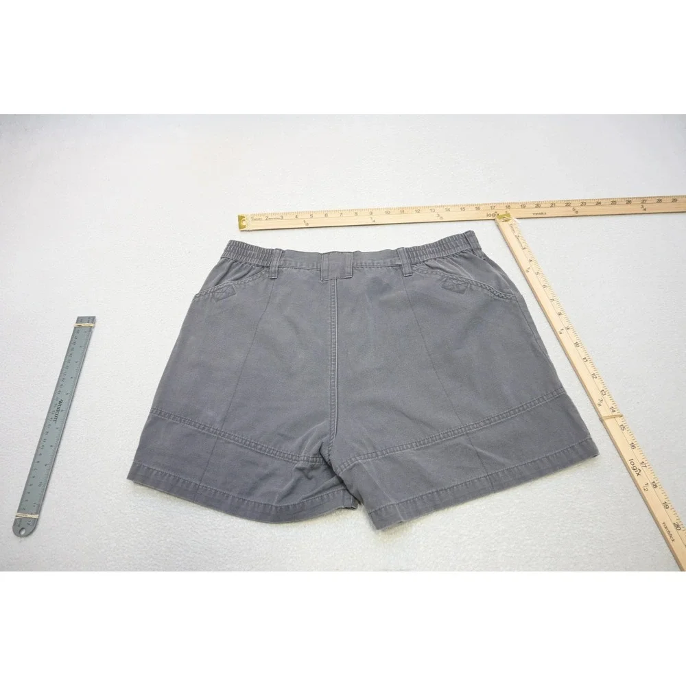 Cabelas Cargo Shorts Mens 34 Gray Elastic Waist Canvas Outdoor Utility Excellent